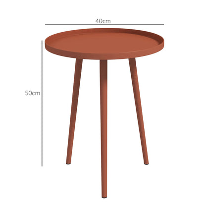Nancy's Cimolais Balkontafel - Buitentafel - Bijzettafel voor buiten - Rood - Staal - Ø40 x 50 cm
