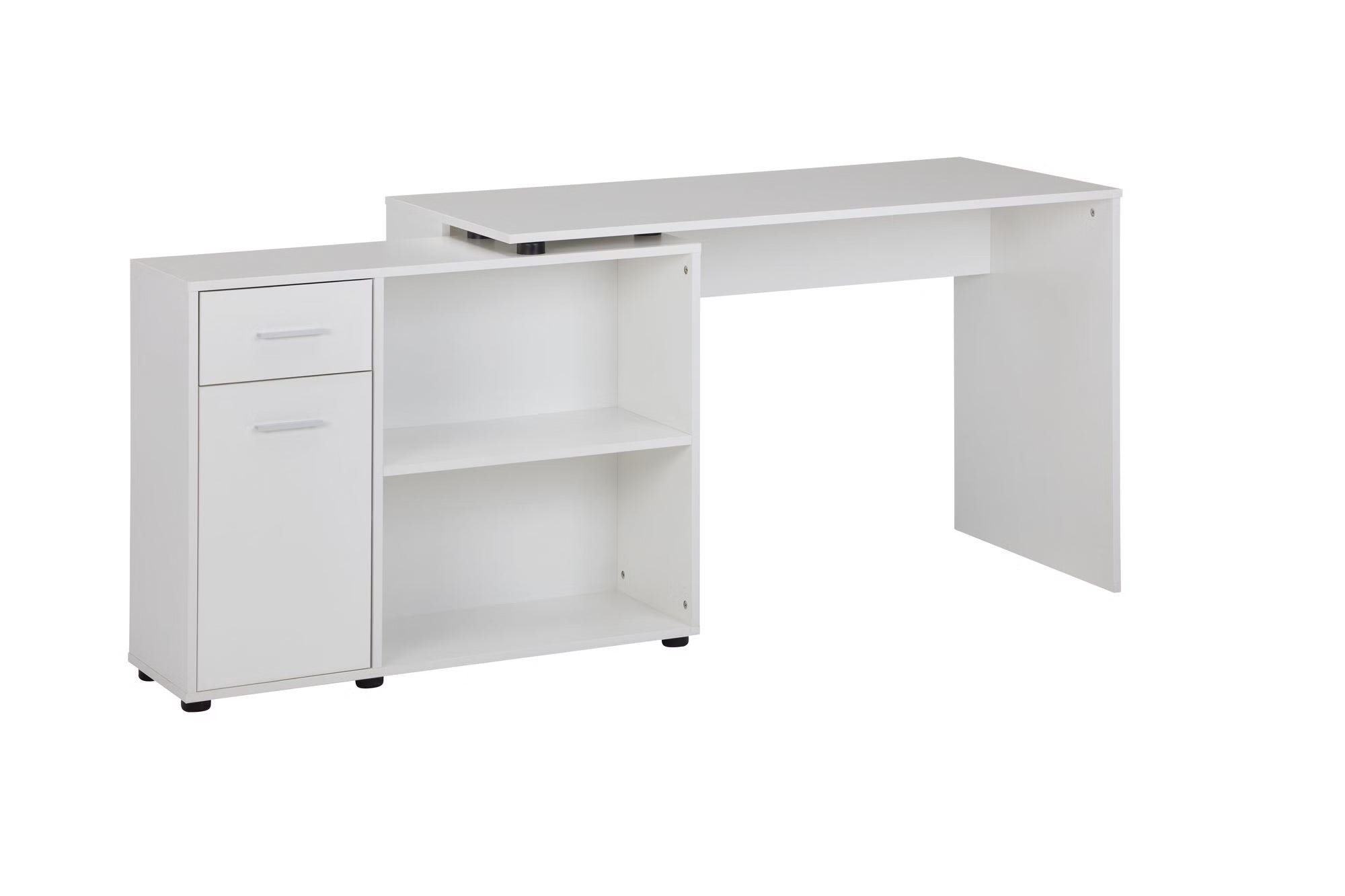 Nancy's Premia Bureau met opbergruimte - Computertafel - Hoekbureau - Wit - ± 120 x 105 x 75 cm
