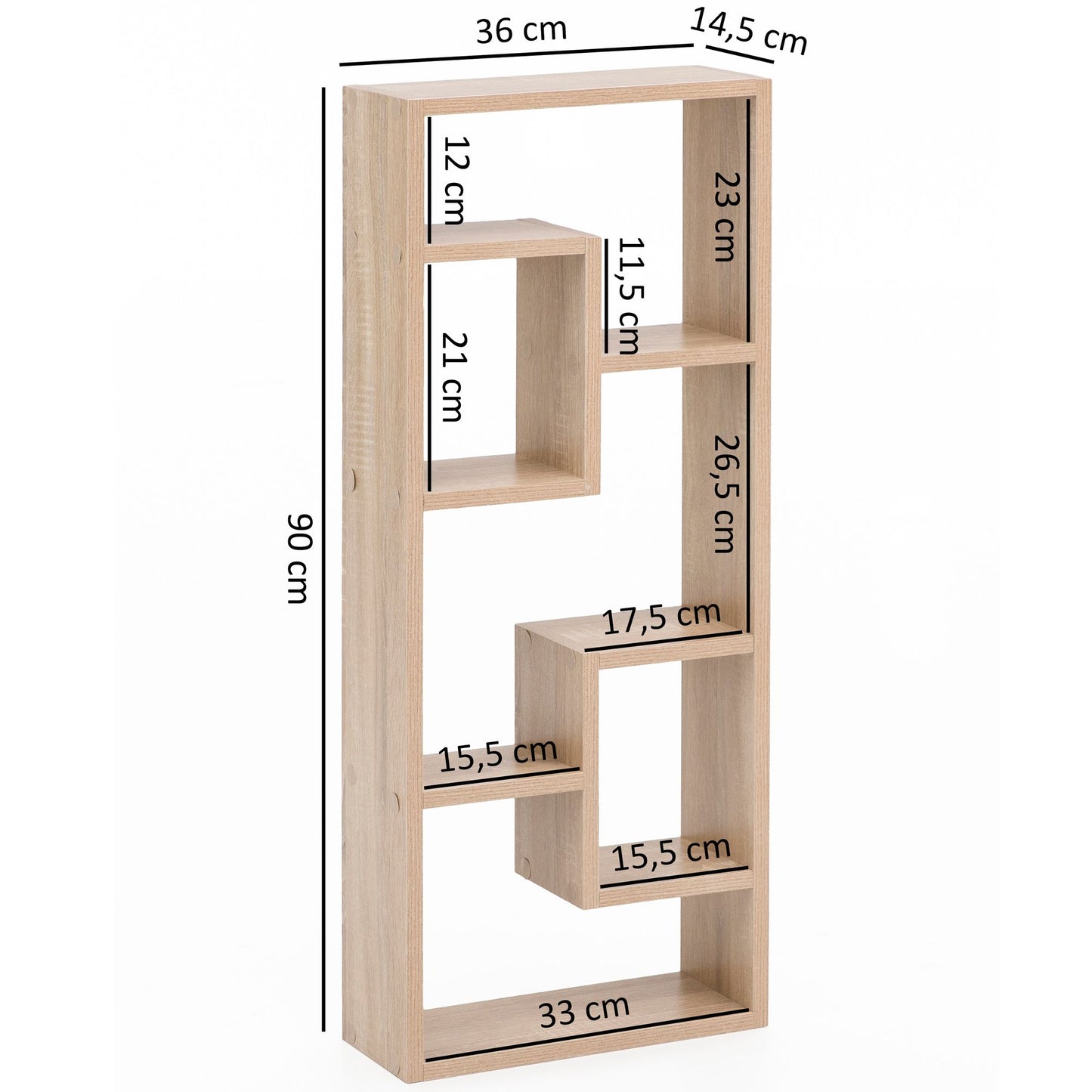 Nancy's Sorval Wandplank - Wandrek - Sonoma - ± 35 x 15 x 90 cm