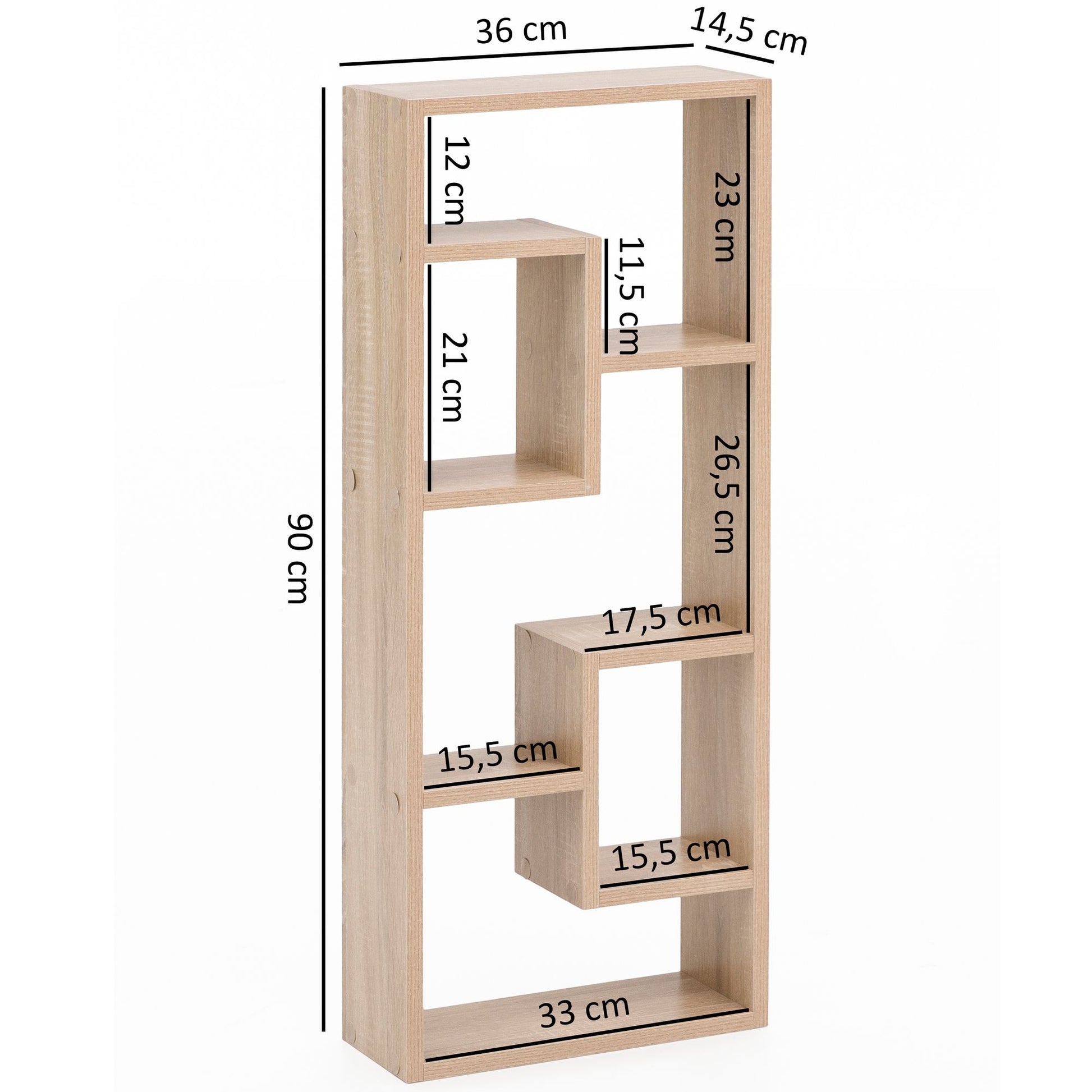 Nancy's Sorval Wandplank - Wandrek - Sonoma - ± 35 x 15 x 90 cm