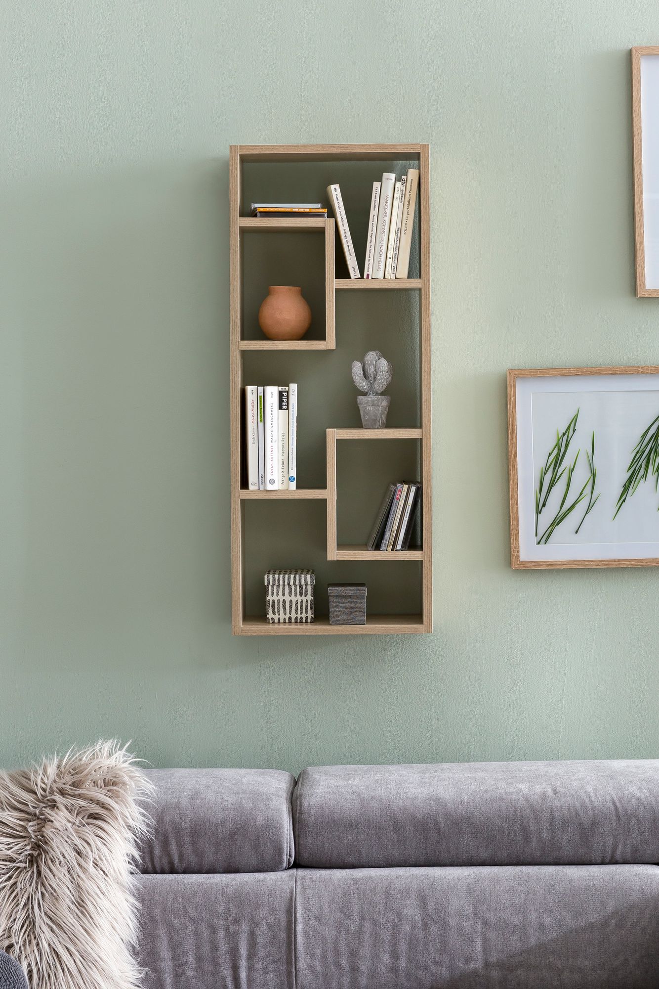 Nancy's Sorval Wandplank - Wandrek - Sonoma - ± 35 x 15 x 90 cm