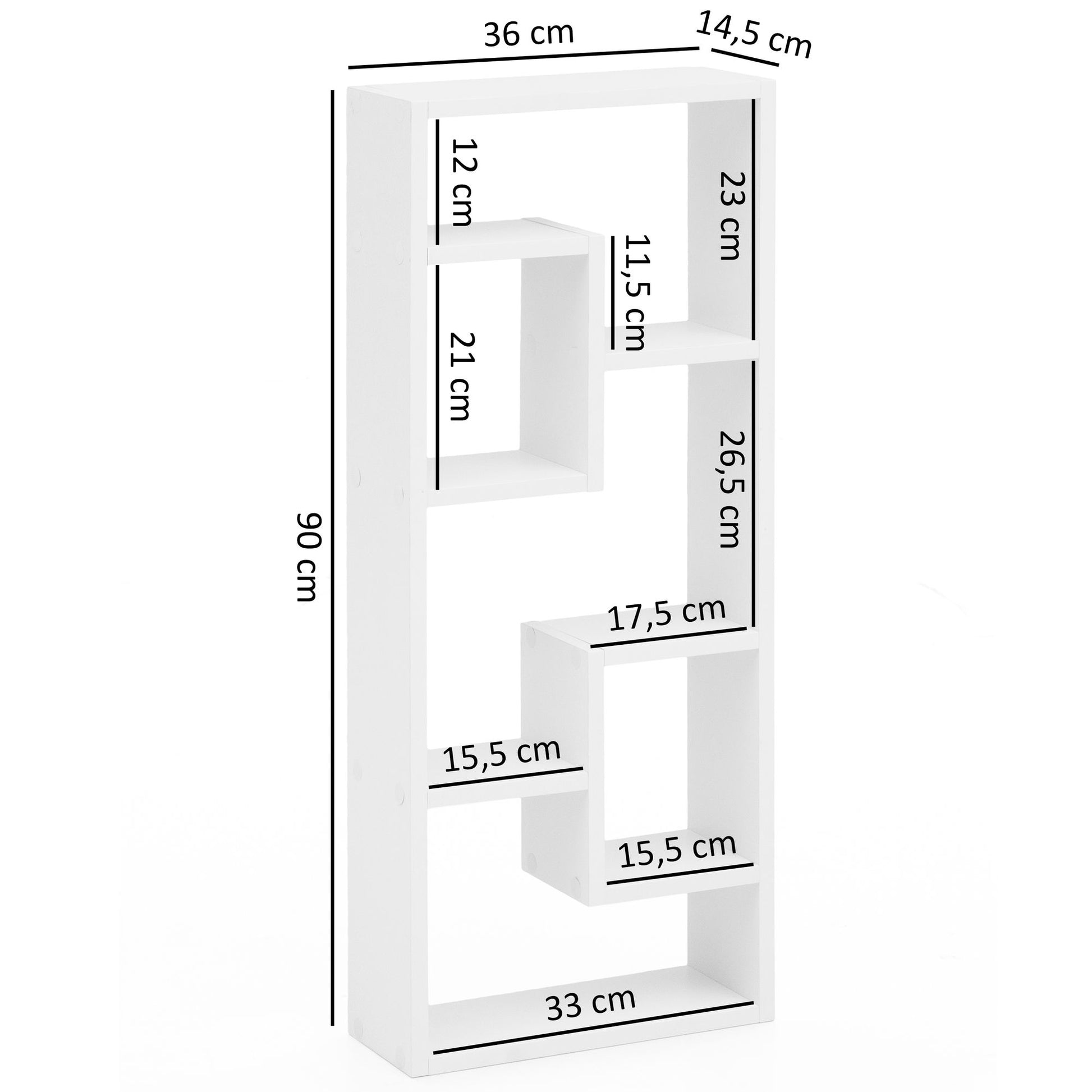 Nancy's Safurdão Wandplank - Wandrek - Wit - ± 35 x 15 x 90 cm