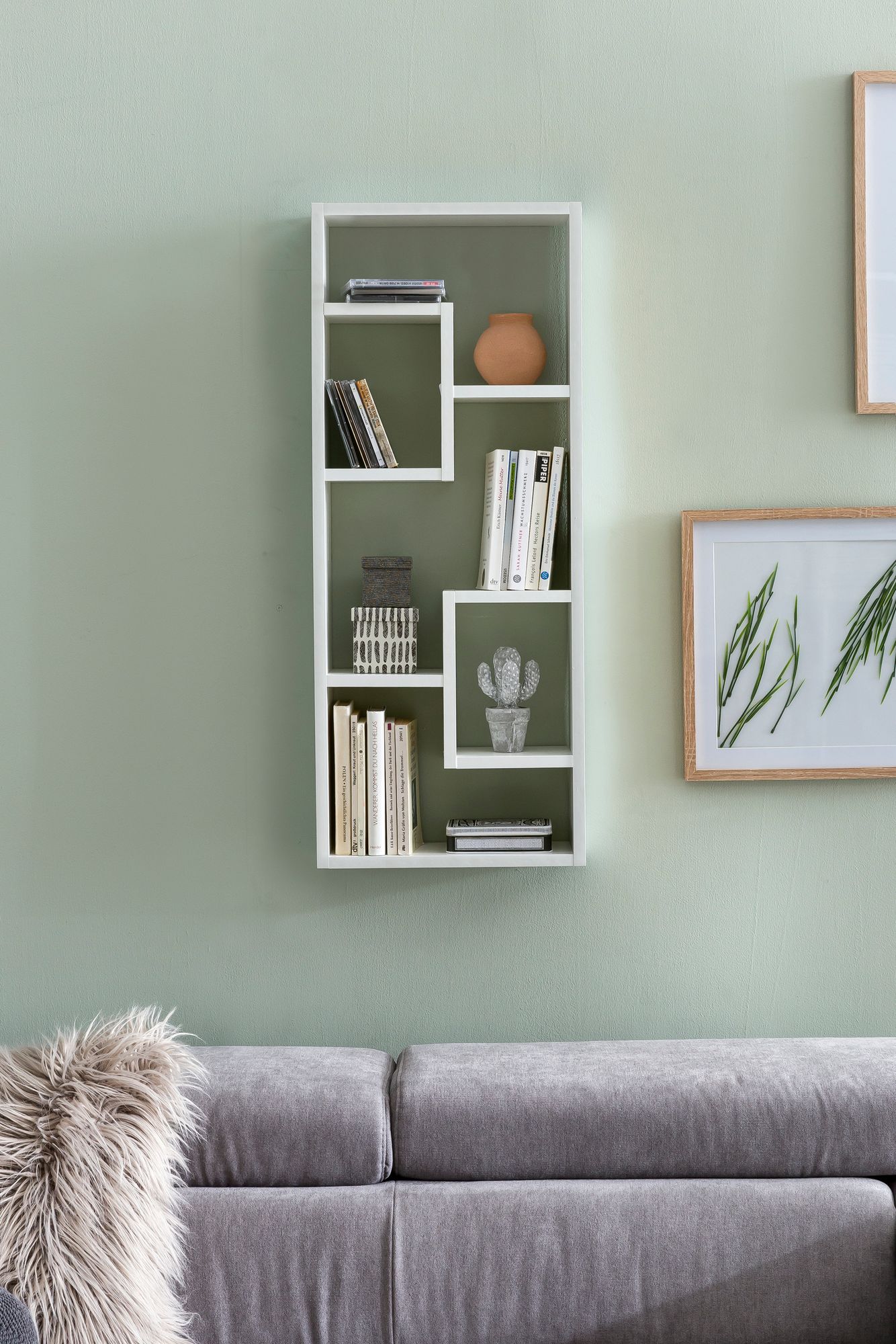Nancy's Safurdão Wandplank - Wandrek - Wit - ± 35 x 15 x 90 cm
