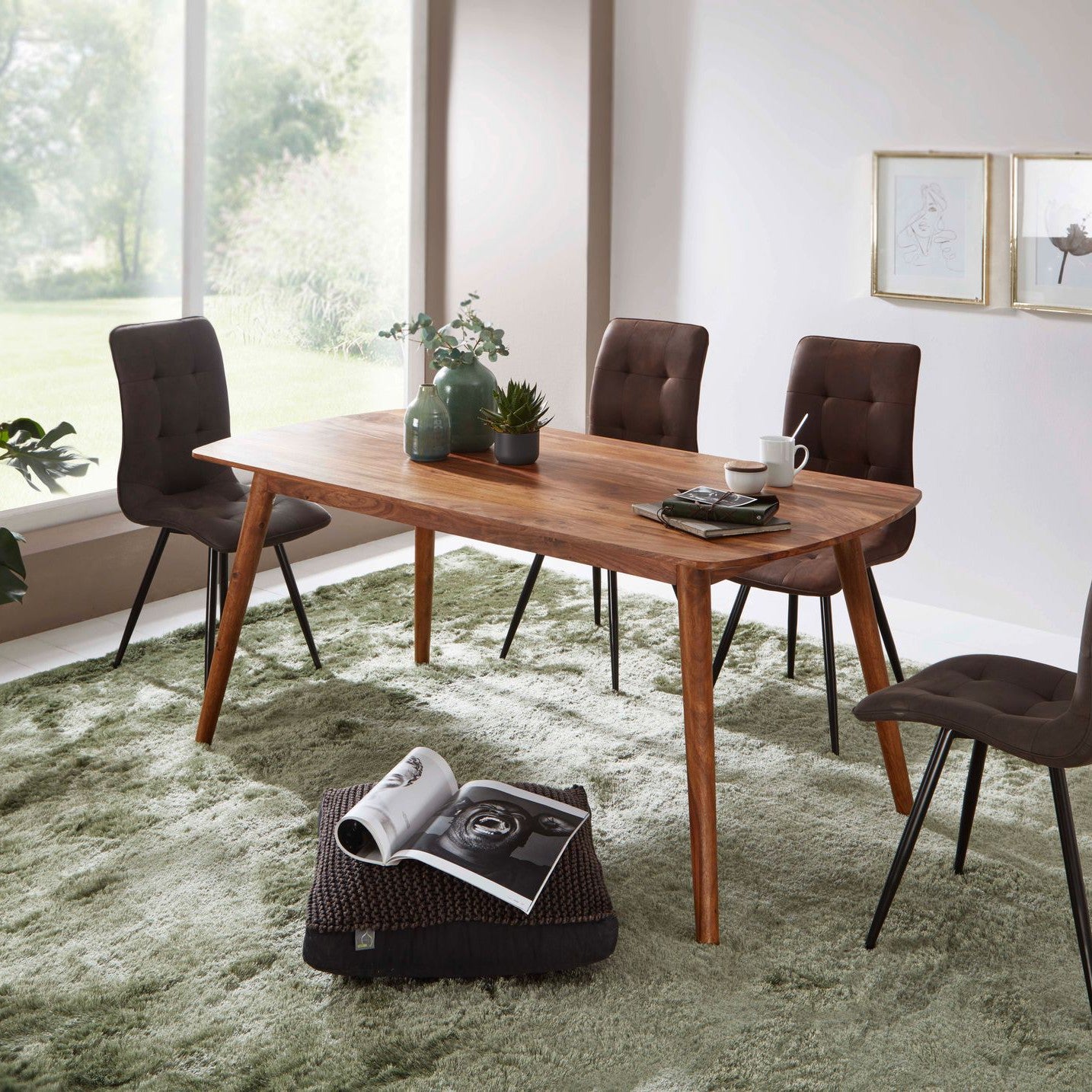 Nancy's Eagle Eettafel - Eetkamertafel - Keukentafel - Massief Sheesham Hout - ± 120 x 60 x 75 cm