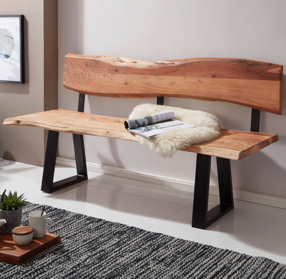 Nancy's Olney Eetkamerbank - Keukenbank - Zitbank - Bankje - Acaciahout - ± 160 x 60 x 85 cm