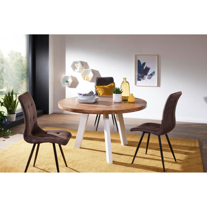 Nancy's Eetkamertafel - Massief Houten Eettafel - Sheesham - Bruin - 130 x 77 x 130 cm