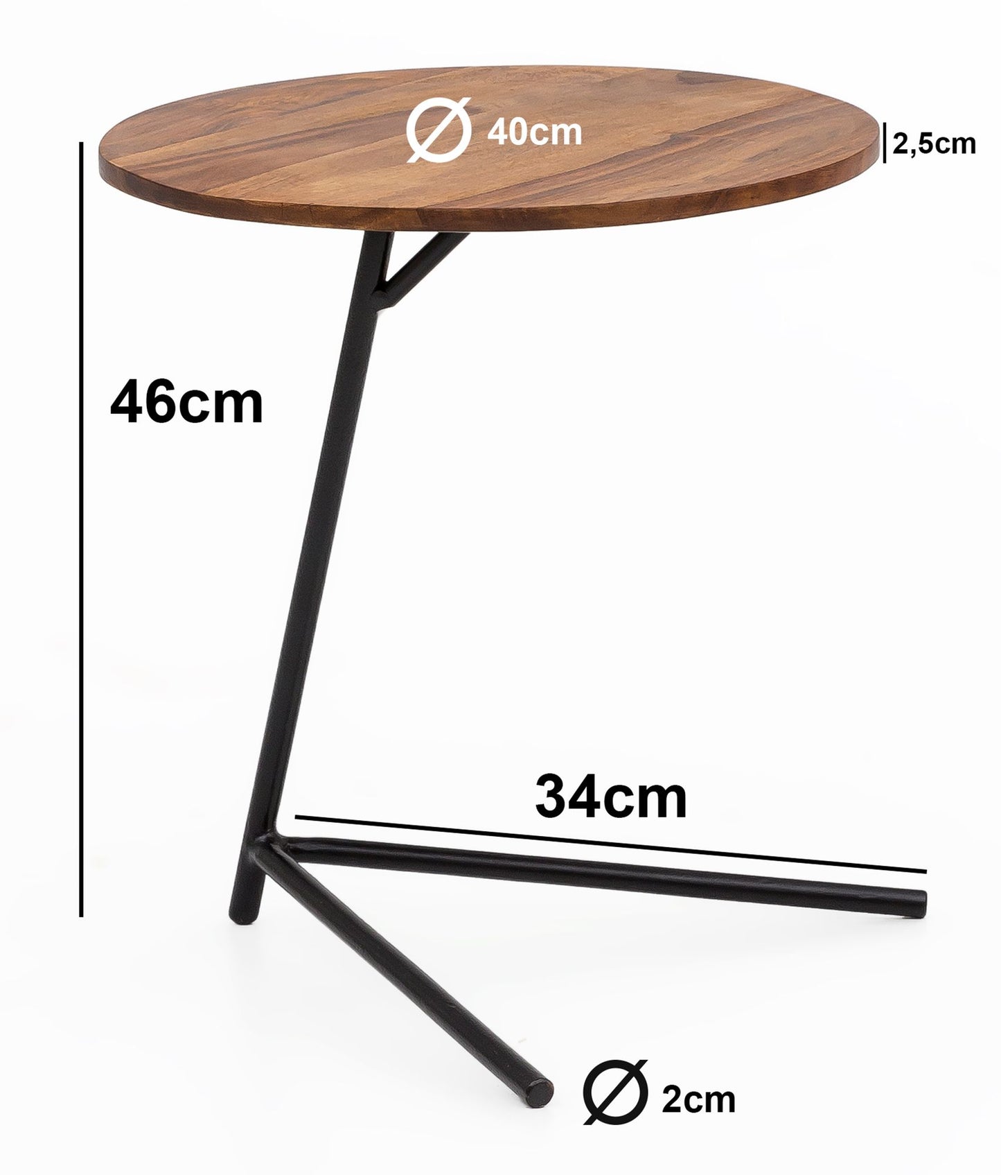 Table d'appoint de Nancy - Table basse en bois - Marron - 40 x 46 x 40 cm