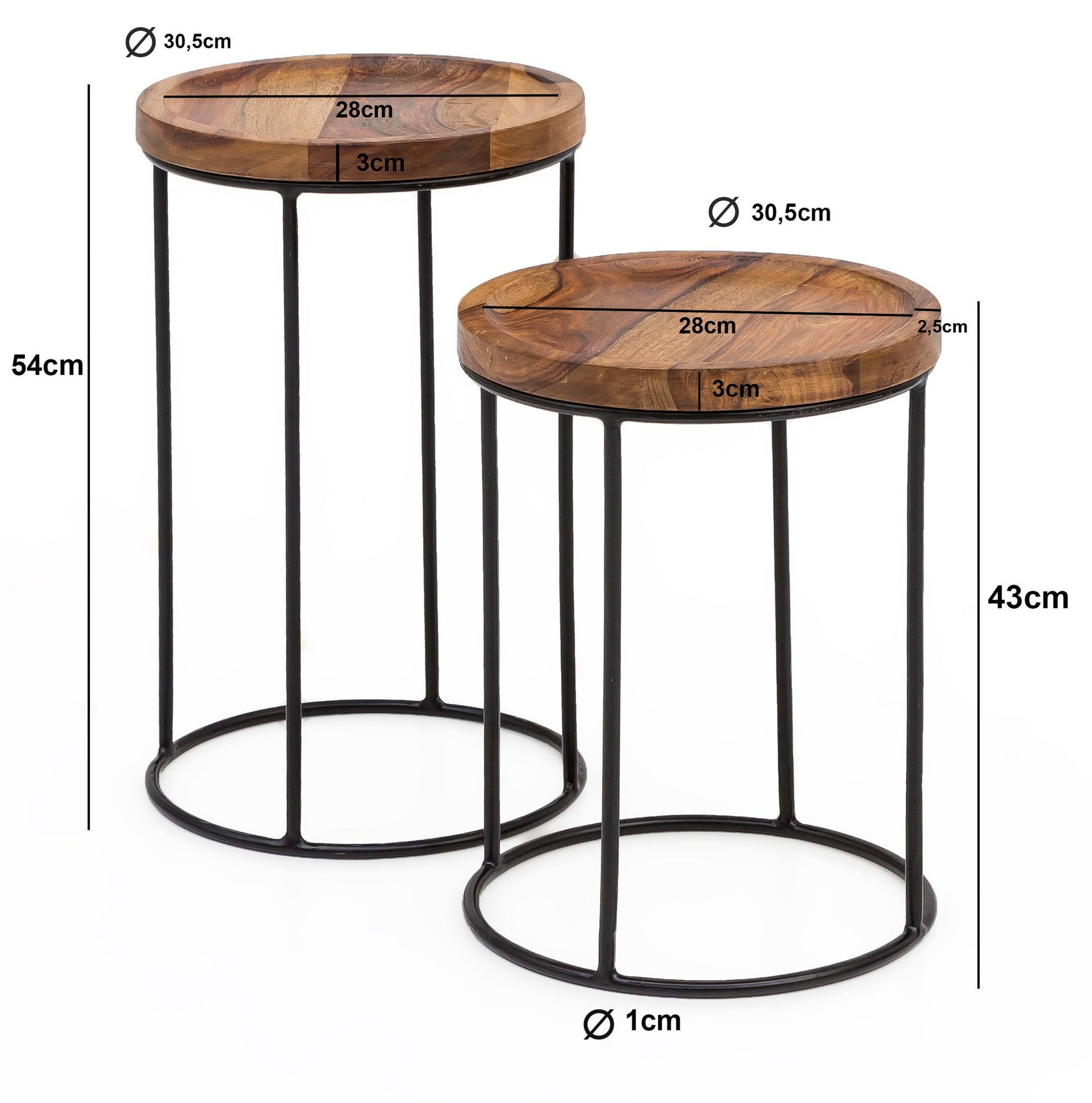 Nancy's Samouco Salontafel Set - Bijzettafel Set - Koffietafel - Sheeshamhout