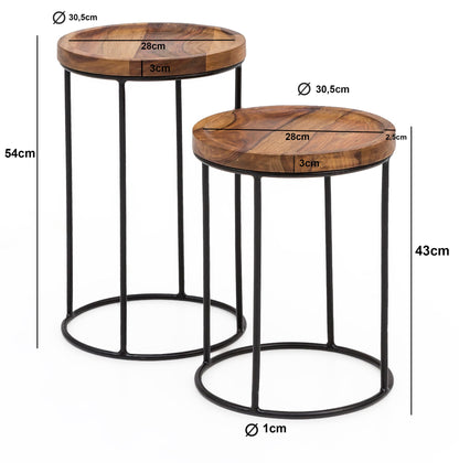 Nancy's Samouco Salontafel Set - Bijzettafel Set - Koffietafel - Sheeshamhout