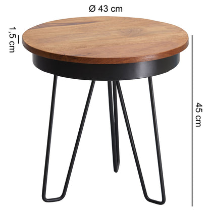 Table d'appoint moderne de Nancy - Bois et métal - 43 x 45 x 43 cm