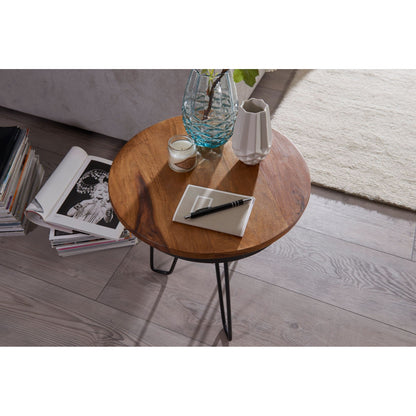 Table d'appoint moderne de Nancy - Bois et métal - 43 x 45 x 43 cm