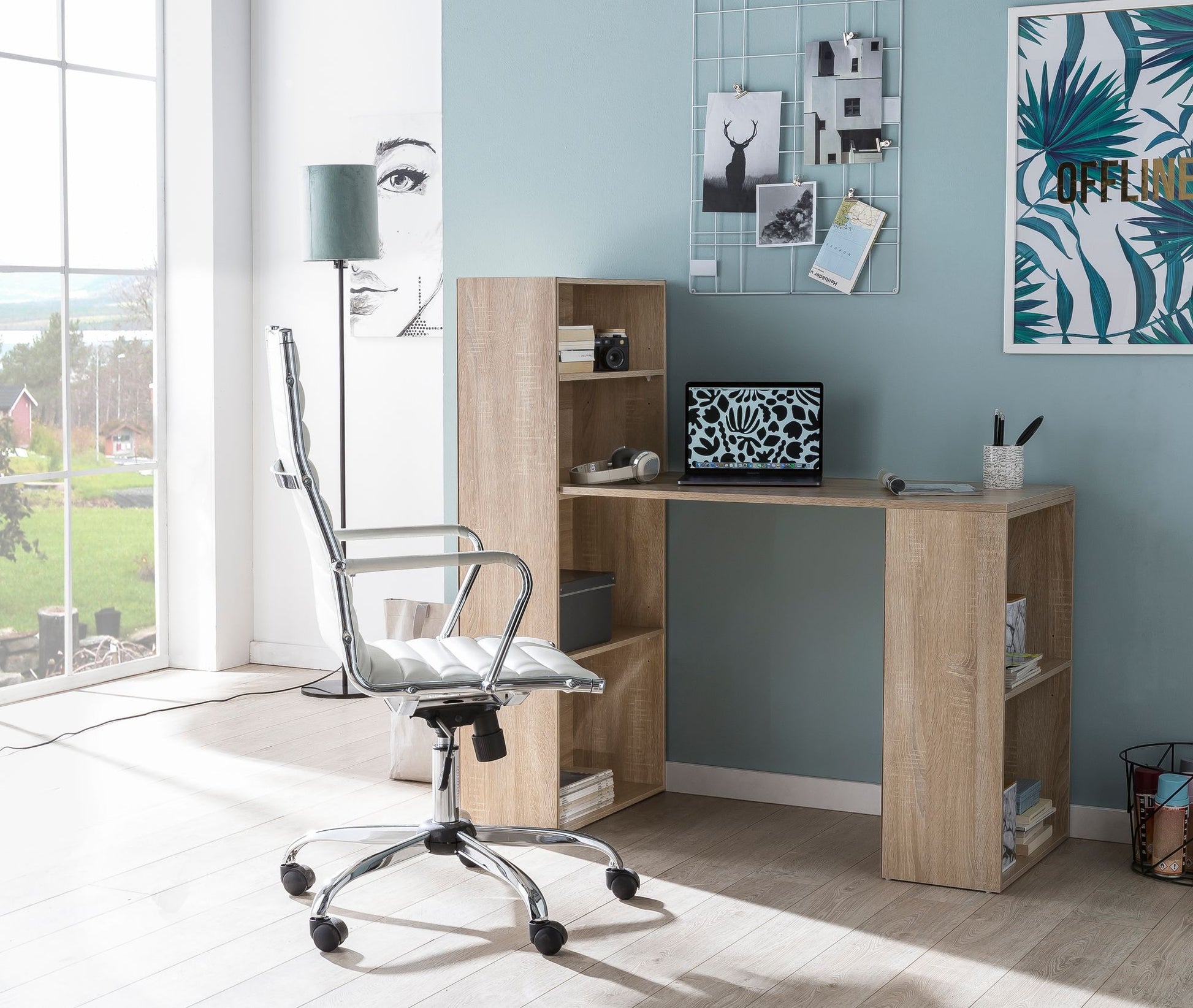Nancy's Hyda Bureau - Computertafel - Met Opbergruimte - Bruin - ± 120 x 50 x 120 cm