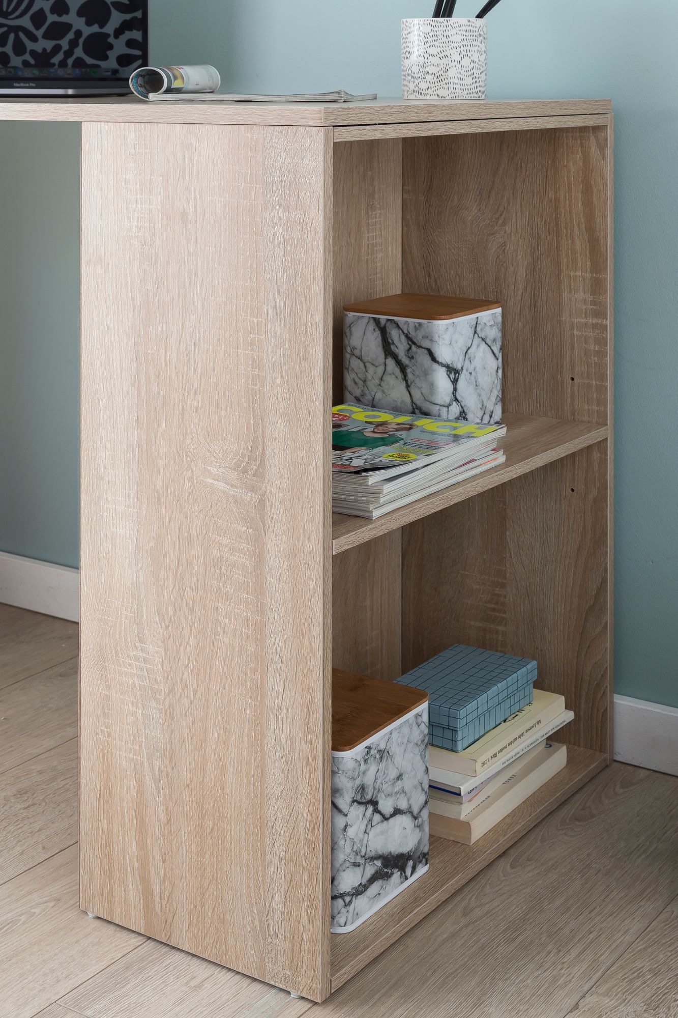 Nancy's Hyda Bureau - Computertafel - Met Opbergruimte - Bruin - ± 120 x 50 x 120 cm