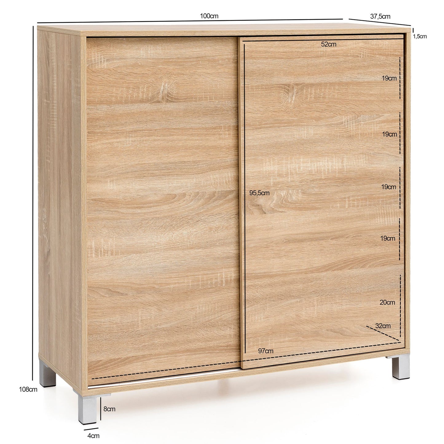 Nancy's Schoenenkast - Houten Schoenenrek - Voor 20 paar schoenen - ± 100 x 110 x 40 cm