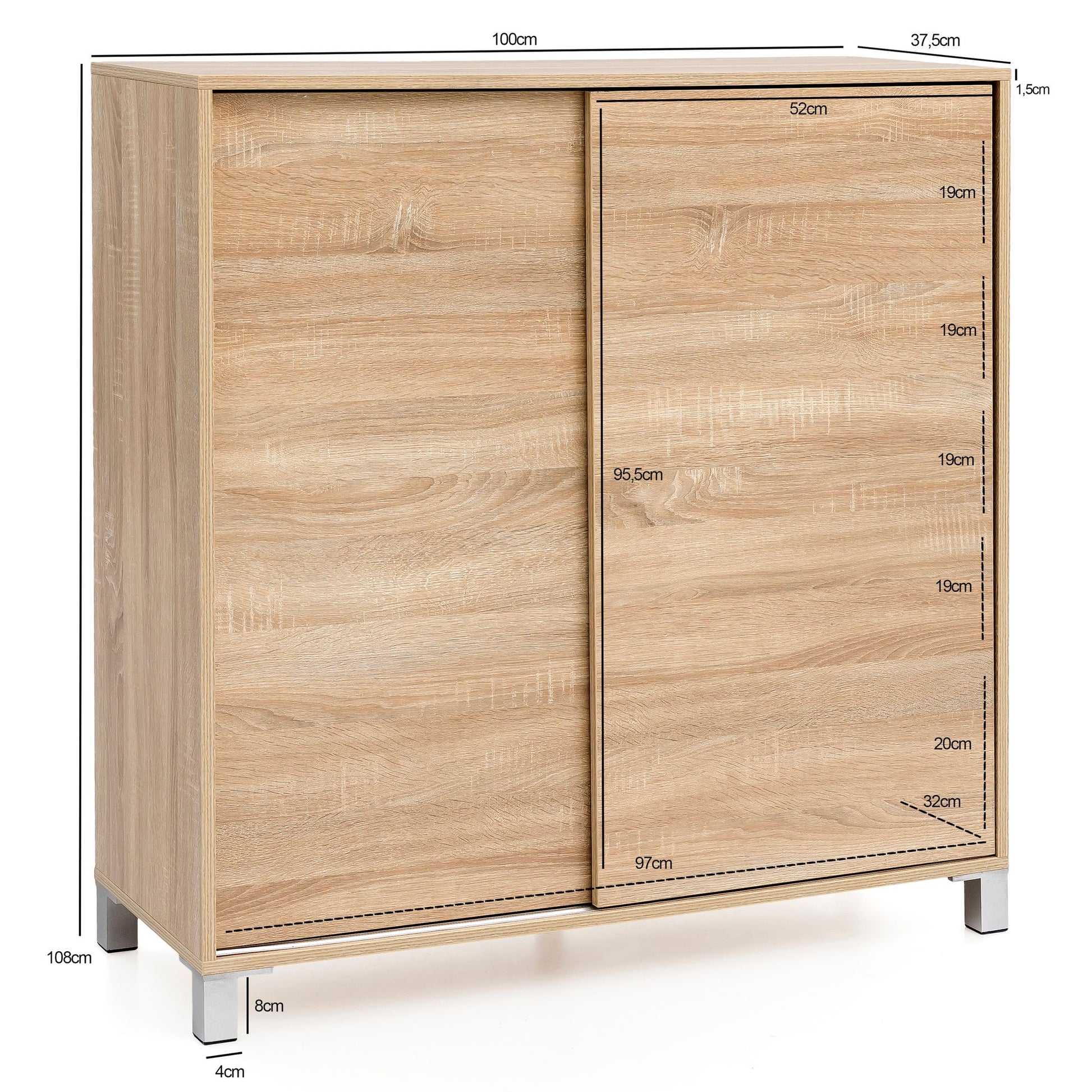 Nancy's Schoenenkast - Houten Schoenenrek - Voor 20 paar schoenen - ± 100 x 110 x 40 cm