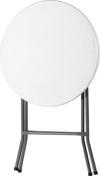 Nancy's Bardi Inklapbare Tafel - Balkontafel - Campingtafel - Vouwtafel - Klaptafel - Rond - Wit- Ø60 x 74cm