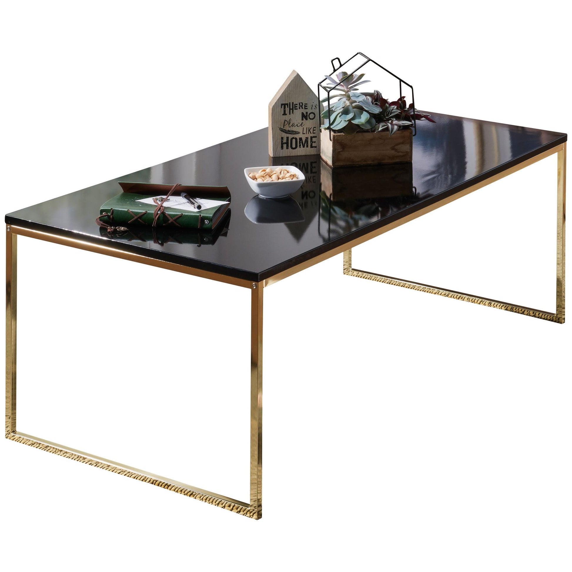 Nancy's Sambade Salontafel - Koffietafel - Zwart / Goud - 120 x 60 x 45 cm