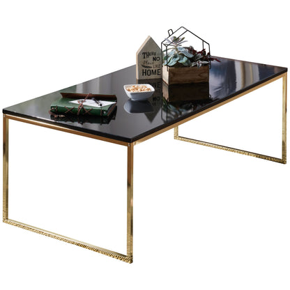 Nancy's Sambade Salontafel - Koffietafel - Zwart / Goud - 120 x 60 x 45 cm