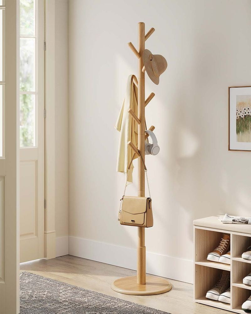 Nancy's Osimo Staande Kapstok - Garderobe - Kledingstandaard - Natuurlijk Hout - ± 170 cm Hoog
