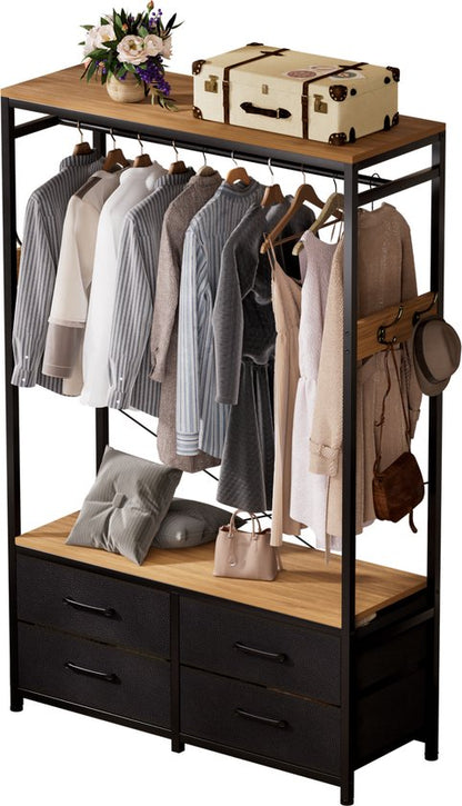 Casamoda Kledingkast - Wandgarderobe - Kledingrek - Kleerkast - Kapstok - Goud Eiken - 100 x 40 x 180 cm