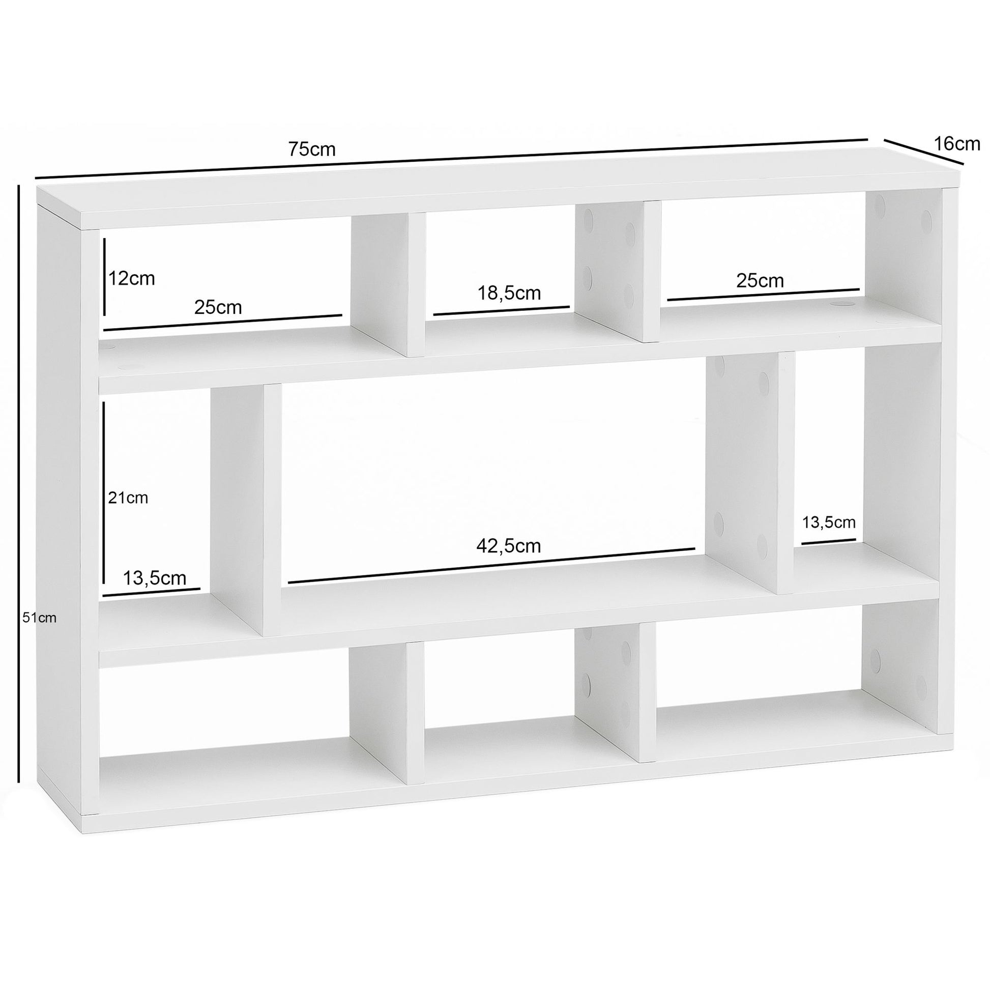 Nancy's Pínzio Wandplank - Wandrek - Wit - ± 75 x 15 x 50 cm