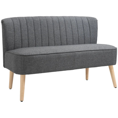Nancy's Serino 2-Zitsbank - Tweezitsbank - Woonkamerbank - Grijs - Linnenlook - ± 115 x 55 x 75 cm