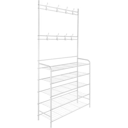 Eleganca Wardrobe rack with coat rack and 5 shelves White