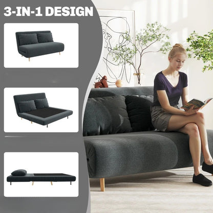 Nancy's Peccioli Slaapbank - 2-Zitsbank met slaapfunctie - Verstelbare rugleuning - Donkergrijs