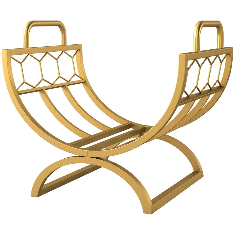 Nancy's Mortara Haardhoutrek - Houtrek - Houtopslag - Brandhoutrek - Goud - Staal