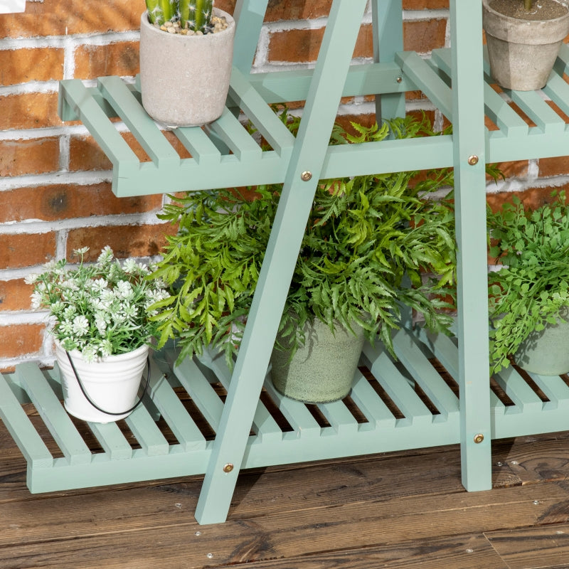 Nancy's Jaca Plantenrek - Bloementrap - Plantentrap - Bloemenrek - Groen - ± 75 x 25 x 75 cm