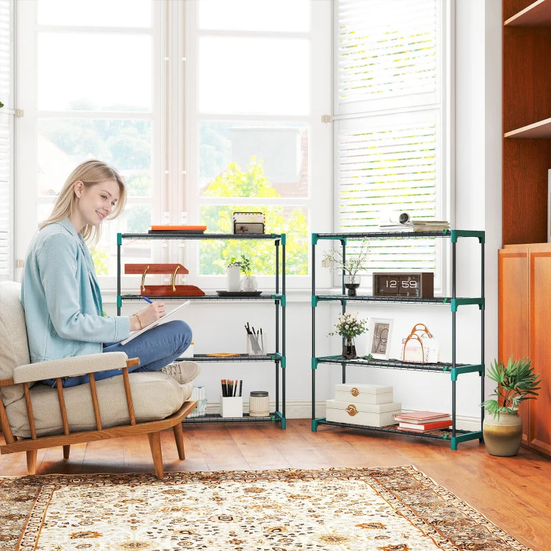 Nancy's Prossedi Plantenrekken - Plantenstandaard - Set van 2 - Groen - Staal - ± 90 x 30 x 105 cm