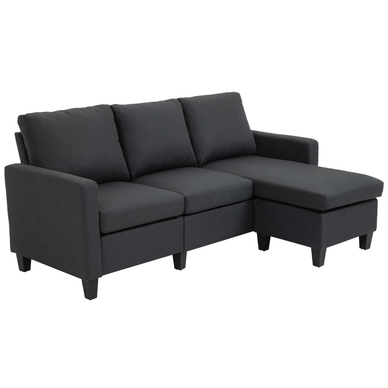 Nancy's Camborne Corner sofa Fabric sofa Corner sofa set with reversible chaise longue L-shape Linen dark gray