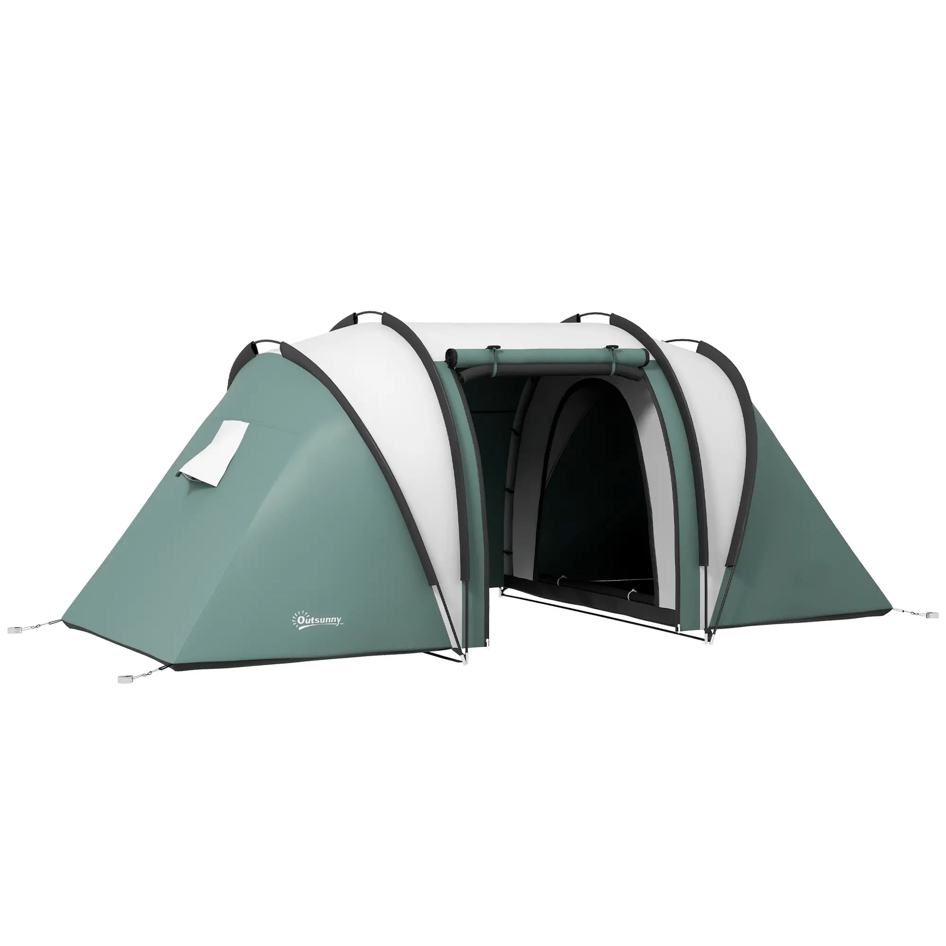 Nancy's Garlenda Kampeertent - Campingtent - 2-Slaapkamer Woontent - Waterdicht - Groen- 450 x 220 x 180 cm
