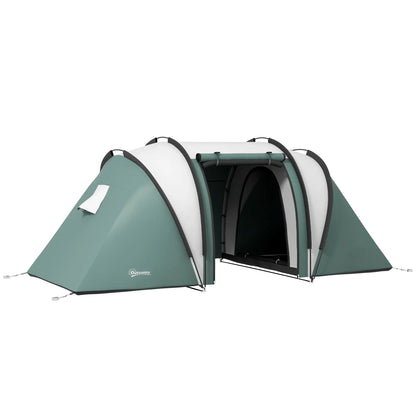 Nancy's Garlenda Kampeertent - Campingtent - 2-Slaapkamer Woontent - Waterdicht - Groen- 450 x 220 x 180 cm