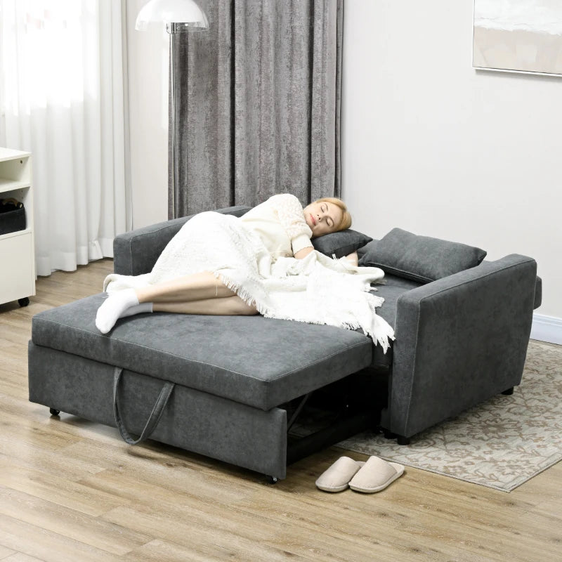 Nancy's Baixo Slaapbank - Zitbank - 2-in-1 Bank met slaapfunctie - Grijs - Fluweel - ± 155 x 90 x 90 cm