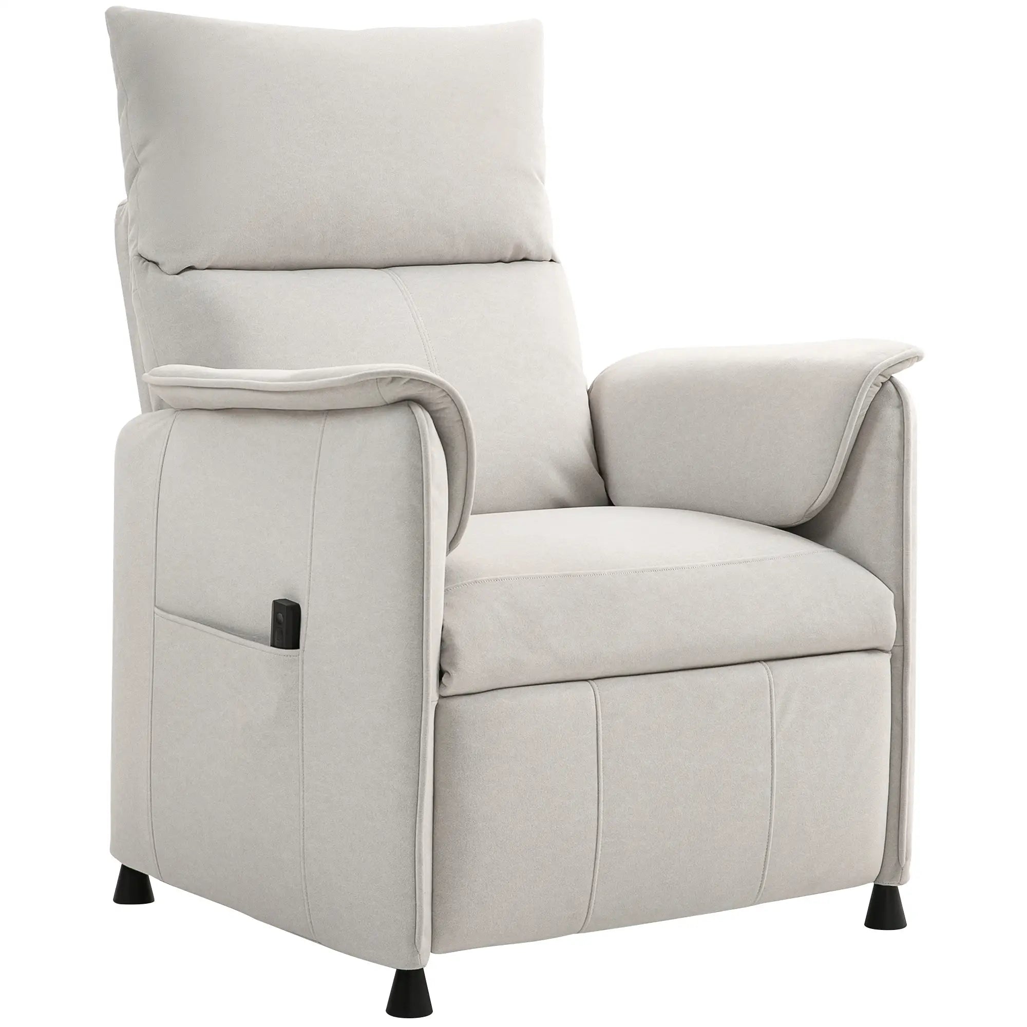Nancy's Gignese Elektrische Fauteuil - Relaxfauteuil - Crème - Fluweel
