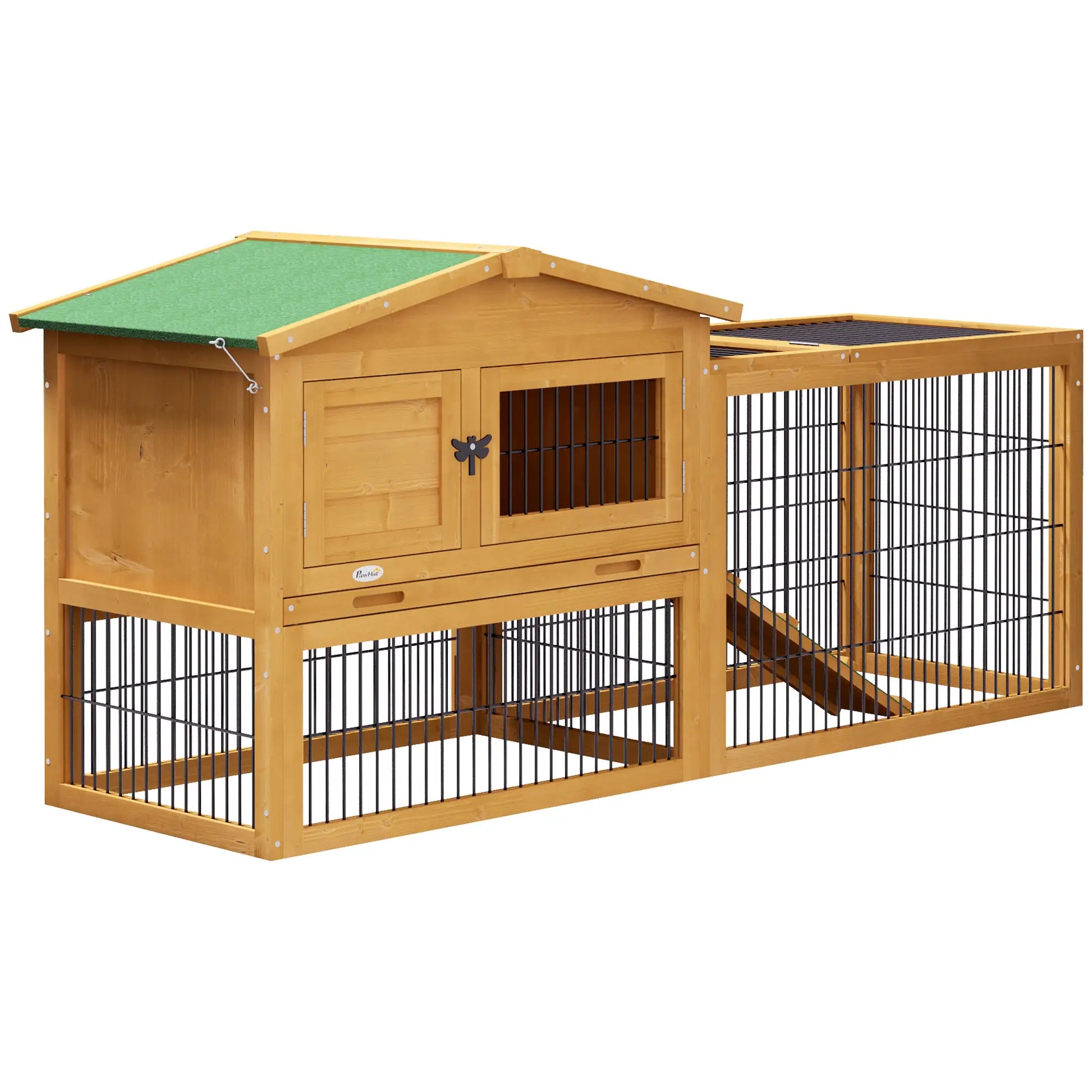 Nancy's Codogno Konijnenhok - Dierenhok - Dierenverblijf - Dennenhout - ± 150 x 50 x 70 cm