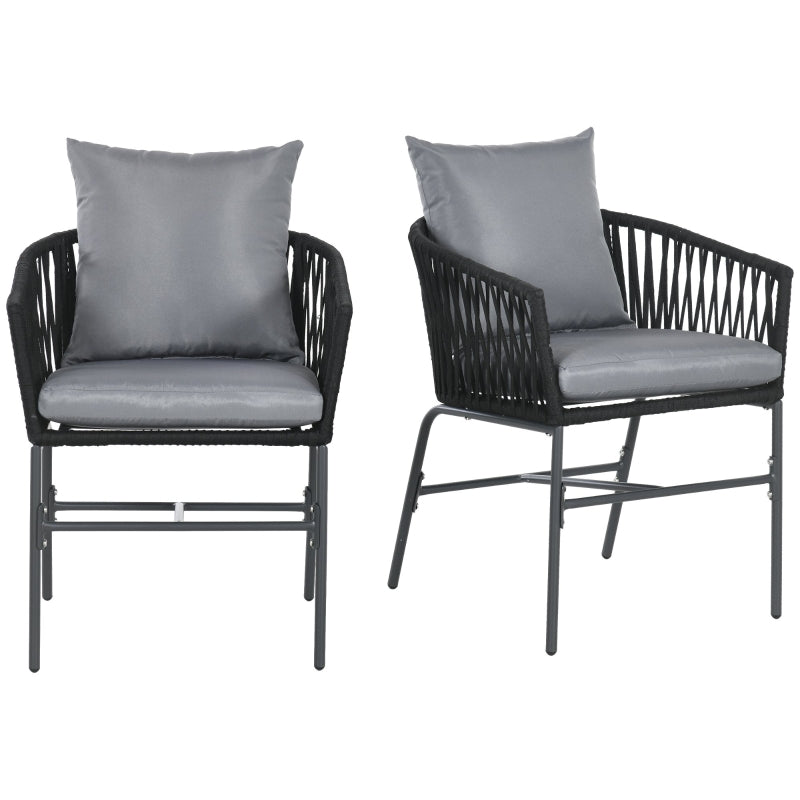Nancy's Seeny Garden chairs - Lounge chairs - Patio chairs - Set of 2 - Gray / Black
