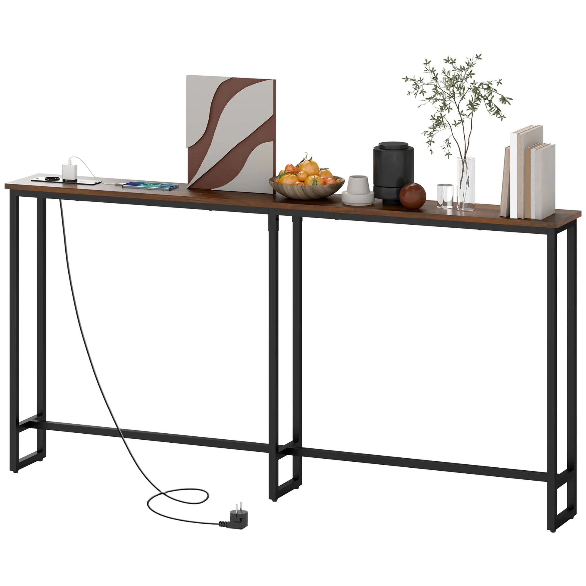Nancy's Desio Sidetable - Bijzettafel - Consoletafel - Bruin - 160 x 20 x 80 cm