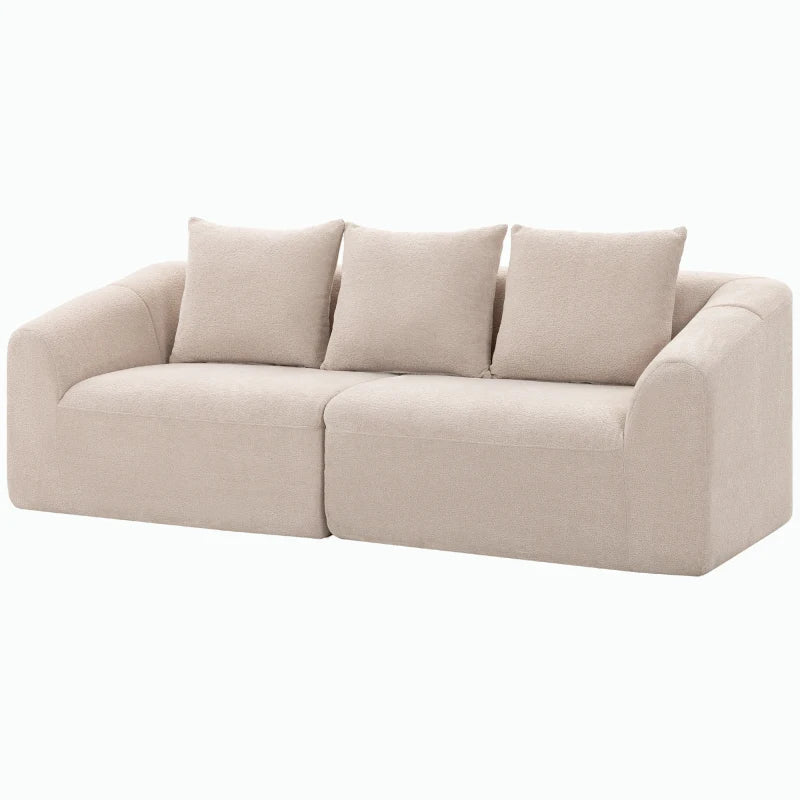 Nancy's Tergu 3-Zitsbank - Sofa - 3 Persoons Bank - Beige - Chenille Look - ± 225 x 95 x 85 cm