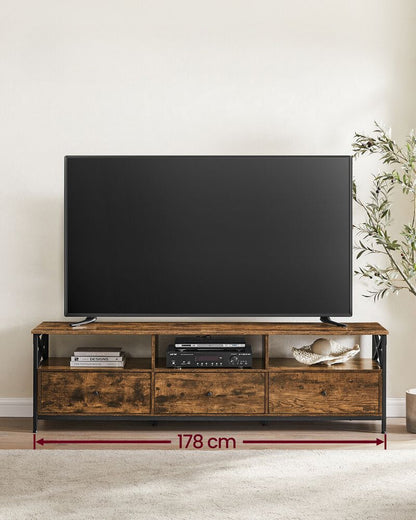 Nancy's Crewe TV cabinet - TV cabinet - Industrial - Black - Brown - 178 x 50 x 40 cm