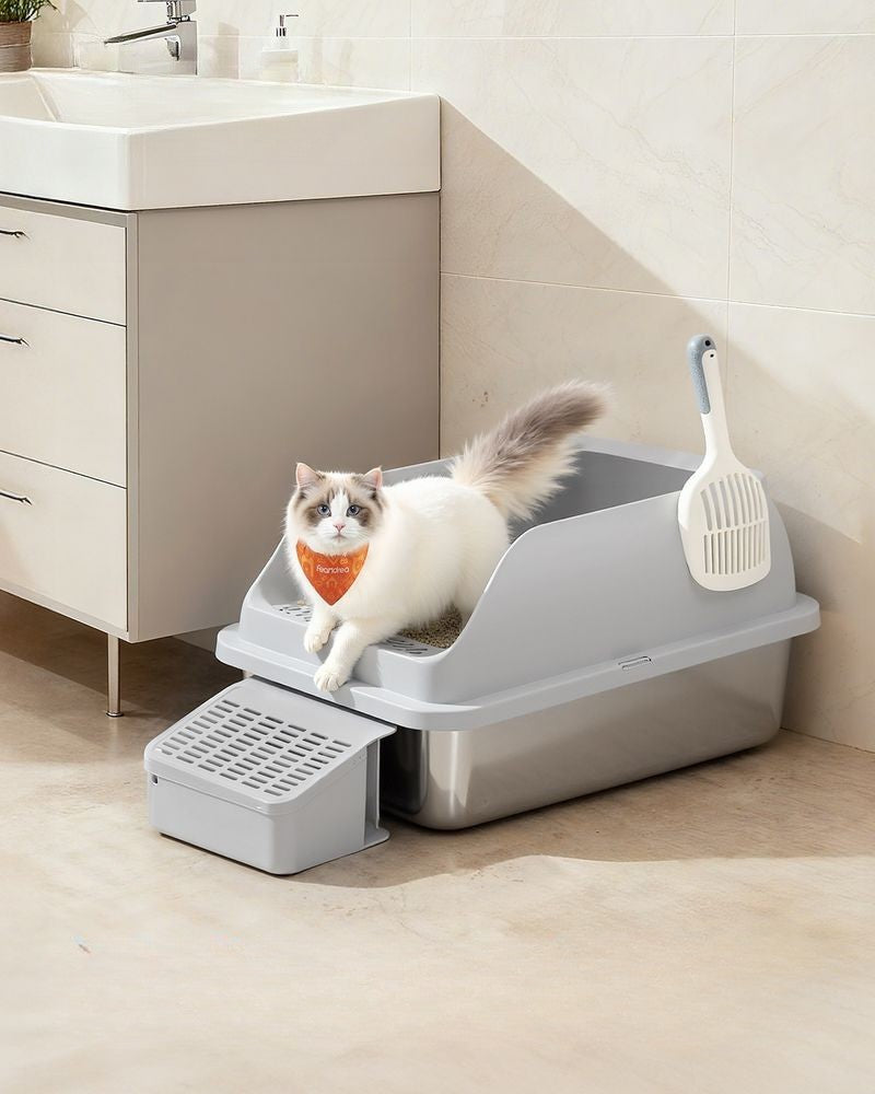 Nancy's Pianella Kattenbak - Katten WC - Katten Toilet - Duifgrijs - ± 60 x 40 x 30 cm