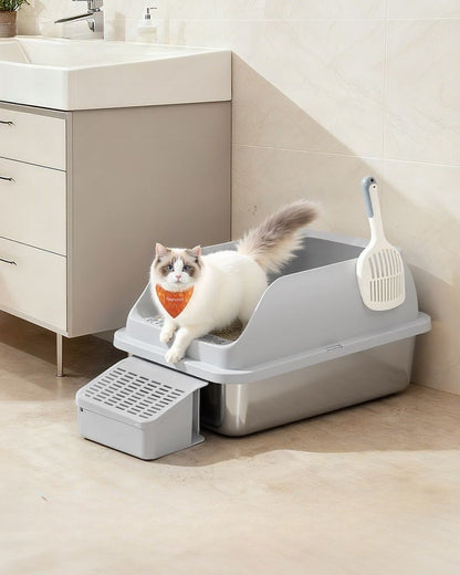 Nancy's Pianella Kattenbak - Katten WC - Katten Toilet - Duifgrijs - ± 60 x 40 x 30 cm