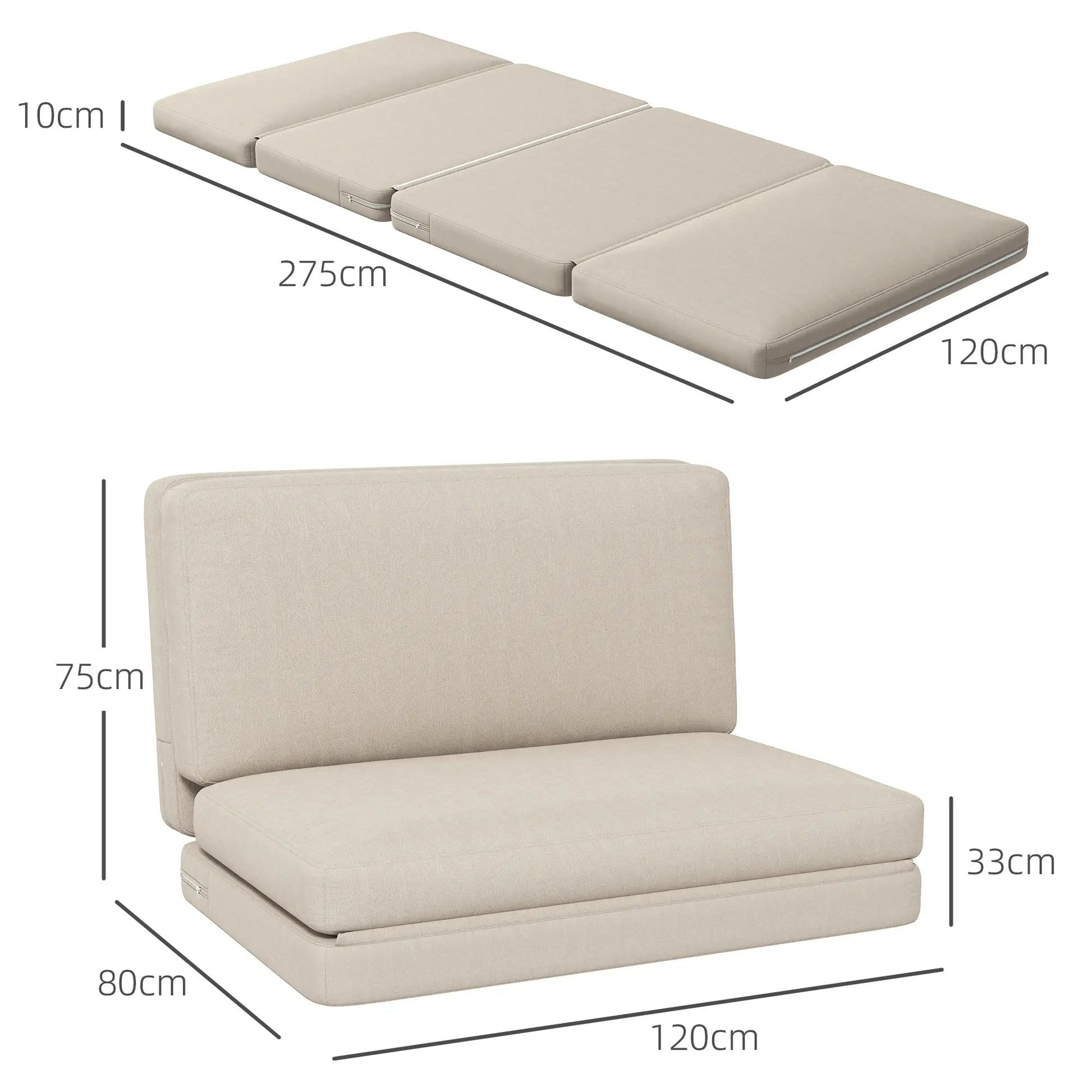 Nancy's Aguda Zitzak met Slaapfunctie - Slaapbank - Lounger - Zitkussen - Beige - Fluweel