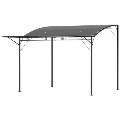 Nancy's Susa Terrasoverkapping - Luifel - Pergola Overkapping - UV-Bestendig - Uitklapbaar dak - Zwart / Grijs - 300 x 250 x 200–250 cm
