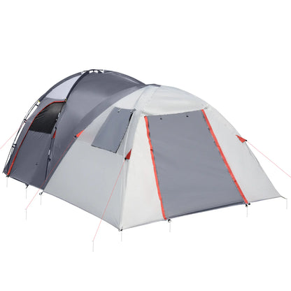 Nancy's Campotosto Kampeertent - Camping Tent - Twee Kamers - 4-5 Personen - Grijs / Rood - 490 x 250 x 185 cm