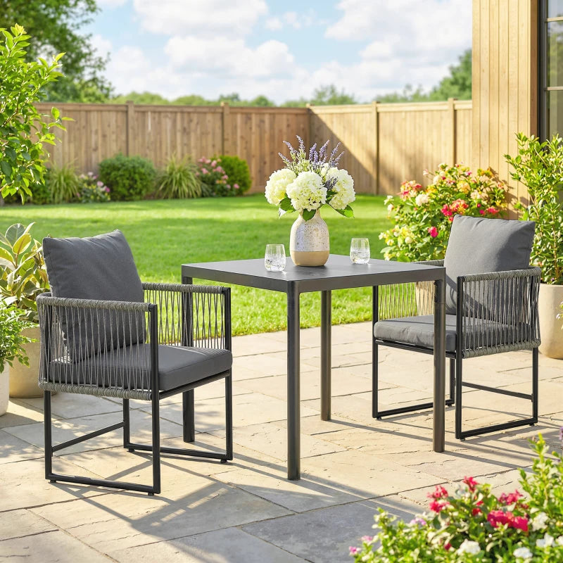 Nancy's Scarlino Tuinstoelen - Set van 2 - Terrasstoelen - Grijs / Zwart