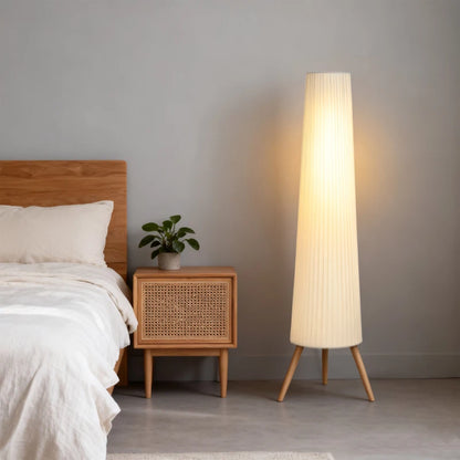 Nancy's Parrano Vloerlamp - Staande Lamp - LED-Lamp - Dimbaar - Wit - Staal / Hout