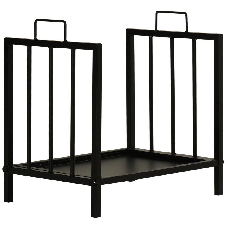 Nancy's Simply Haardhoutrek - Brandhoutrek - Haardhout Opslag - Zwart - Staal - ± 40 x 30 x 45 cm