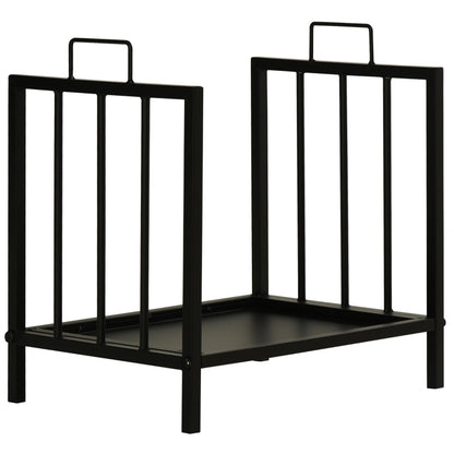 Nancy's Simply Haardhoutrek - Brandhoutrek - Haardhout Opslag - Zwart - Staal - ± 40 x 30 x 45 cm